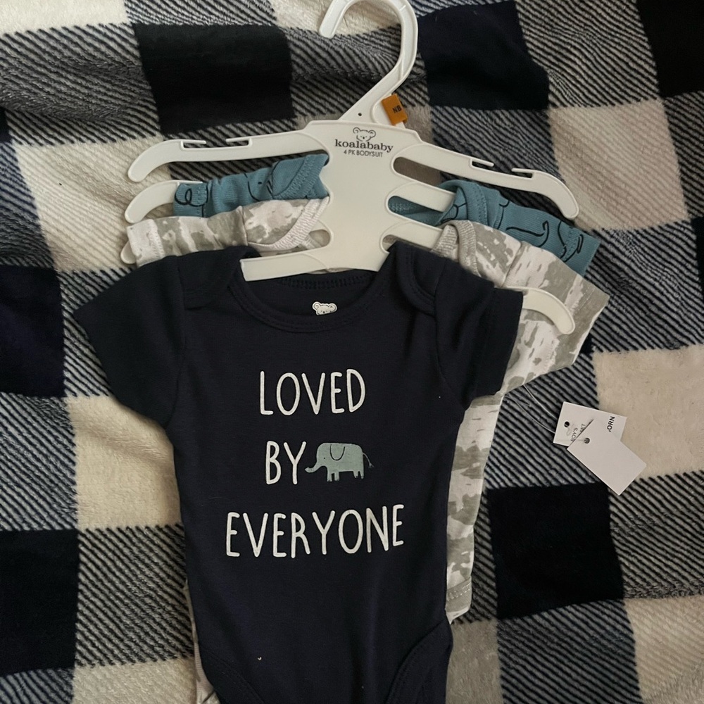 Koala Kids Navy and Gray Bodysuit Set